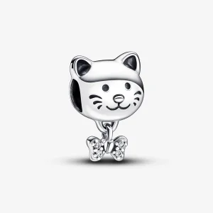 PANDORA privezak Pet Cat & Bow srebro ale s925
