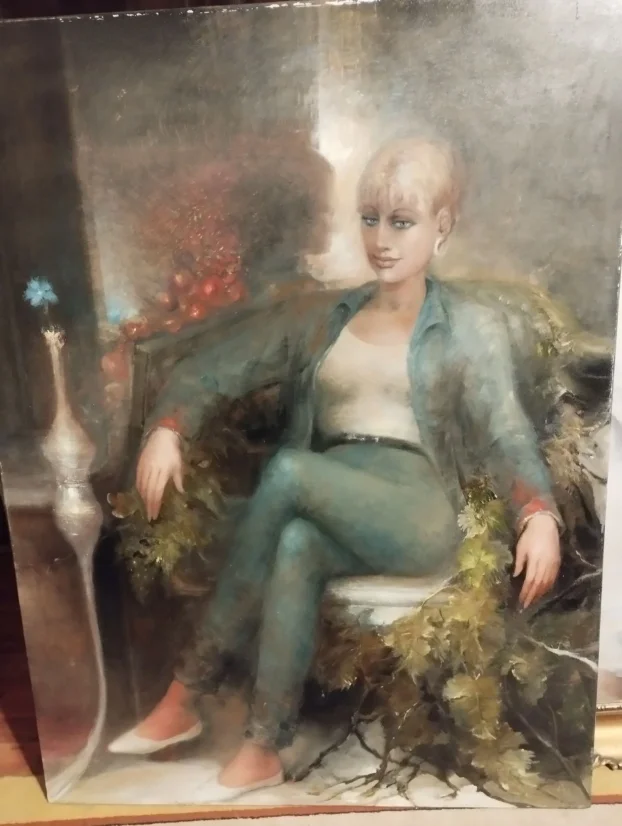 Hodi Ferenc-portret naslikao svoju zenu-120x90cm