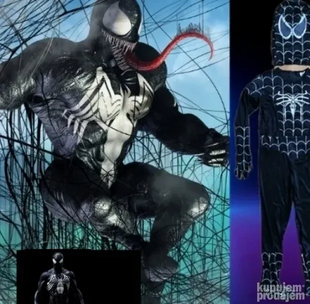 Spajdermen Kostim CRNI VENOM sa misicima za decu spajder