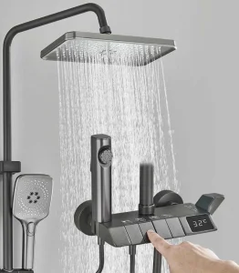 LUX Tuš set 4 funkcija digitalni svetleci pokazivč kupatilo