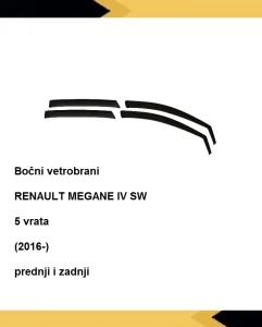 Vetrobrani Deflektori, RENO MEGANE (2016-) prednji i zadnji
