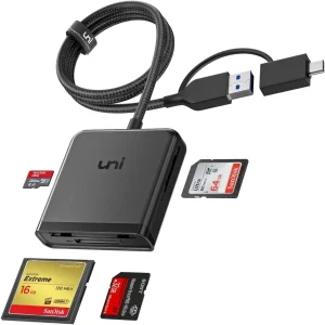 uni SD Card Reader, Memory Card Reader 4 in 1 USB C NOVO
