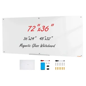 VEVOR magnetna staklena bela tabla 183 x 91 cm