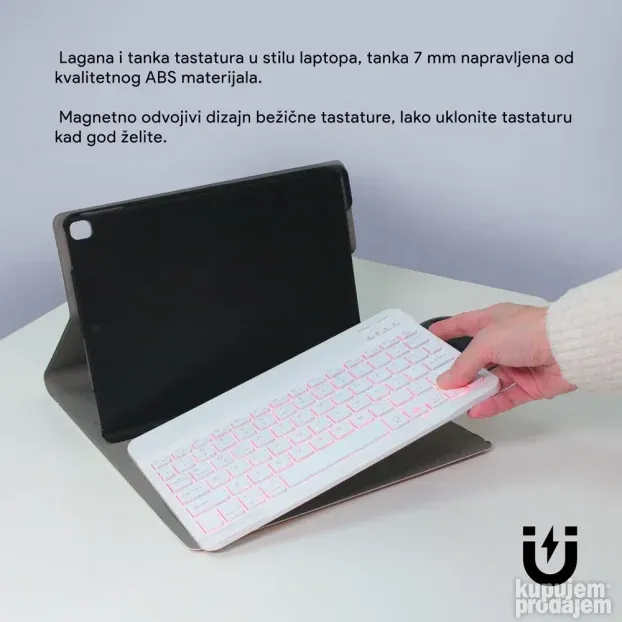 Futrola sa tastaturom i misem za ipad 7 10.2roze