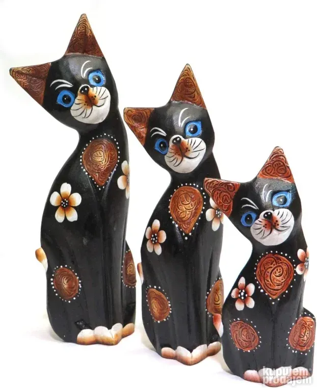 Dekorativne Figure Macke (Drvene) - -Purity Style