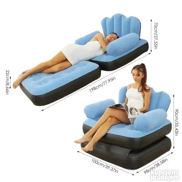 LAZY Sofa -  Kauč na naduvavanje Kauč  - Spoljna lenja 5 u 1