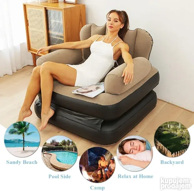 LAZY Sofa -  Kauč na naduvavanje Kauč  - Spoljna lenja 5 u 1