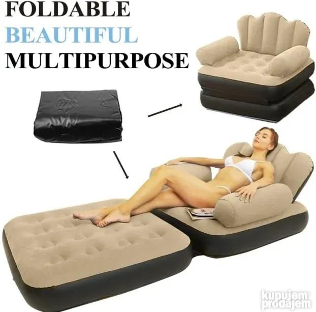 LAZY Sofa -  Kauč na naduvavanje Kauč  - Spoljna lenja 5 u 1