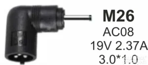 GMB Konektor za punjac 65W-19V-2.37A, 3.0x1.1mm