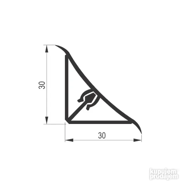 DP Diht PVC Profili Za Radne Ploče 30 x30 Srebro Mat