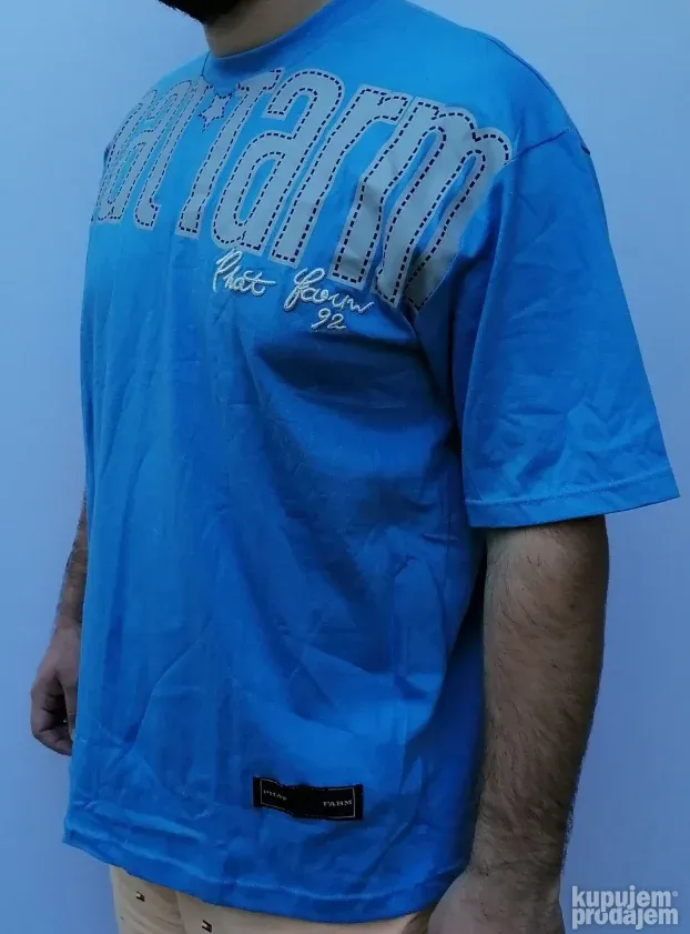 Muška pamučna majica 2XL mod.6 plava EXTRA SNIZENJEE