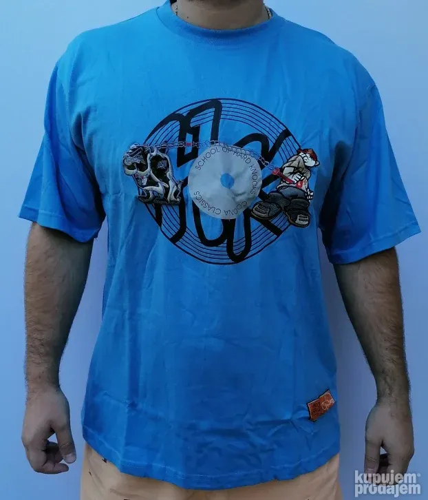 Muška pamučna majica 2XL mod.6 plava EXTRA SNIZENJEE