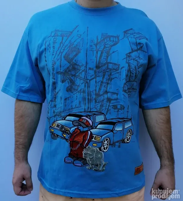 Muška pamučna majica 2XL mod.6 plava EXTRA SNIZENJEE