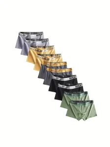 10pcs Men's Sports Skinny Long Boxer Briefs Shorts,