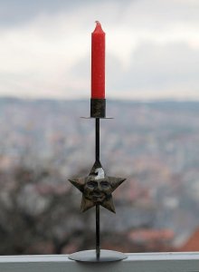 Vintage metalni svećnjak 24 cm Švajcarska