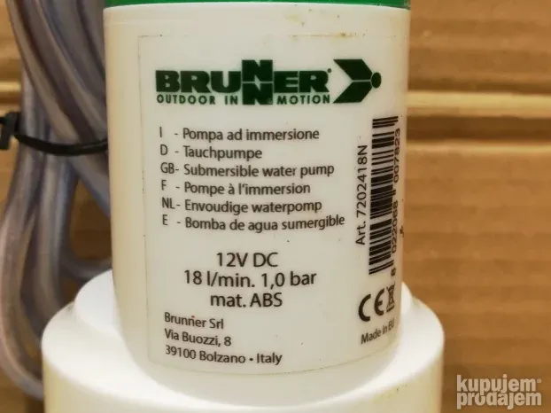BRUNER kamperska pumpa za vodu 12 V 18 lit/min