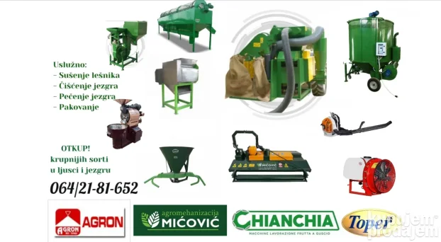 Krckanje lešnika - uslužno čišćenje