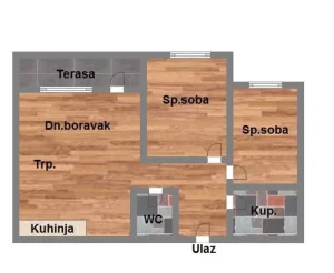 Trosoban,56m2,Novi Sad