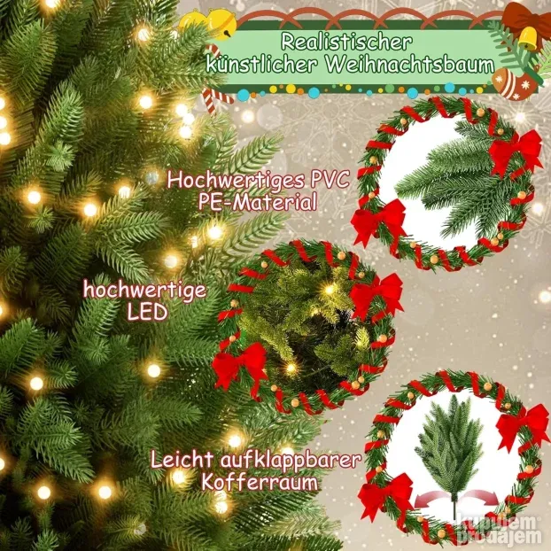 Novogodišnja jelka 210cm LED svetla