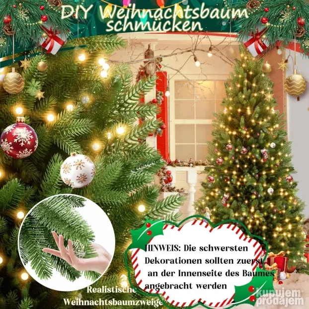 Novogodišnja jelka 210cm LED svetla