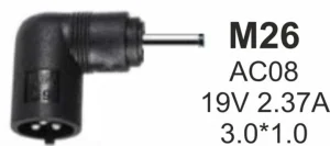 GMB Konektor za punjac 65W-19V-2.37A, 3.0x1.1mm
