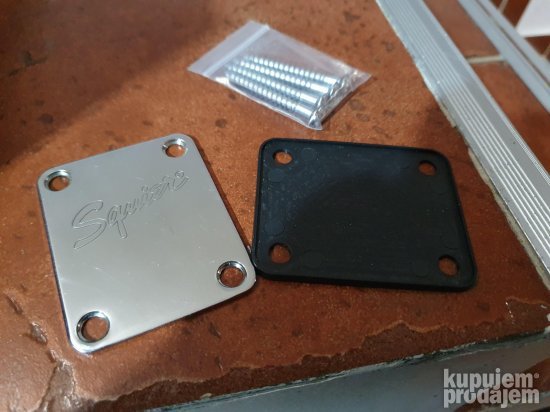 Squier By Fender Neck Plate Chrome SET - ZAMENA