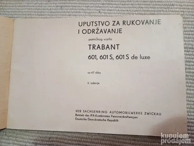 Trabant-Uputstvo za rukovanje i odrzavanje