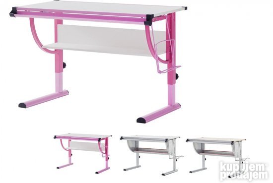 Radni Sto Pink/Roze 118x62-93x60cm Robas Lund