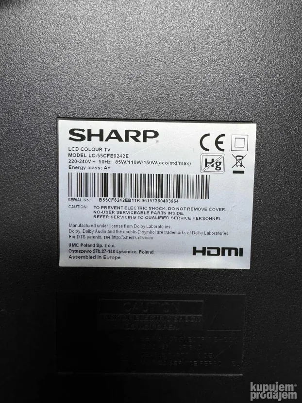 Ploca i delovi za Tv Sharp LC-55CFE6242E