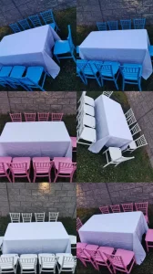 Decije tifany stolice u beloj, rozoj i plavoj boji