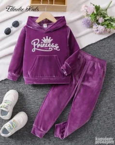 Plišani komplet za devojčice - Ljubičasta "Princess" Novo!