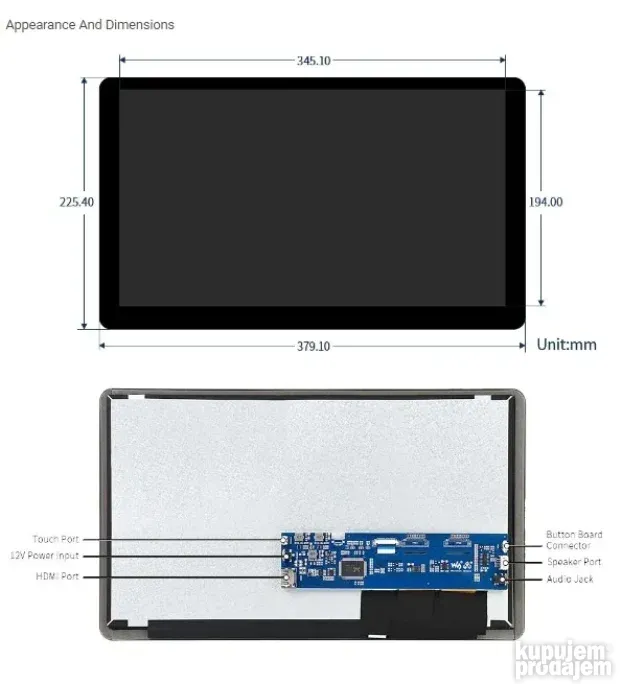 15.6inch Capacitive Touch Screen LCD, 1920x1080, HDMI, IPS,