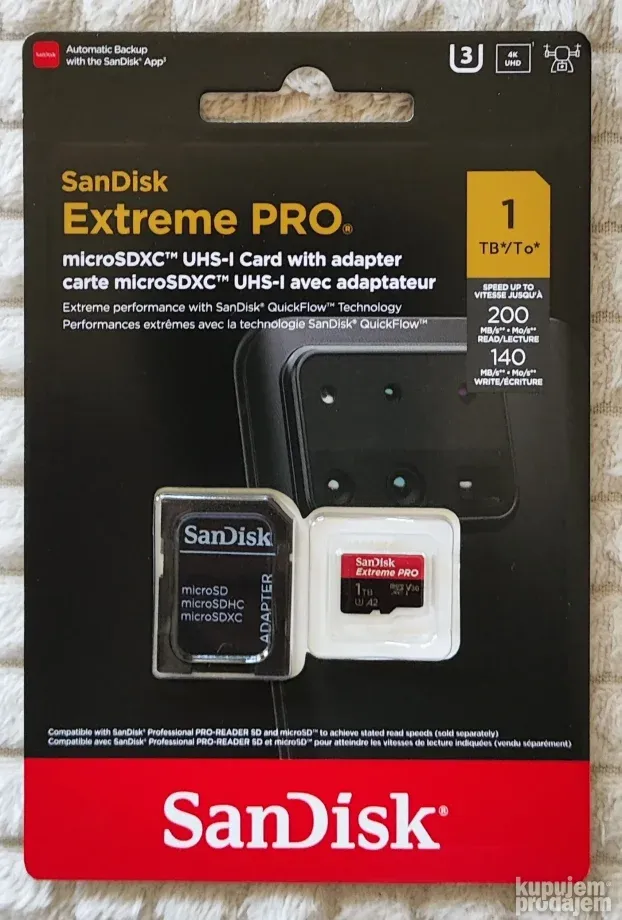 SanDisk Extreme PRO 1TB A2 Micro SD Card SDXC 200 mb/s
