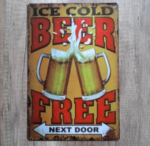 Metalna tabla BEER FREE