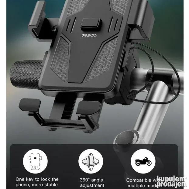 Univerzalni drzac za telefon za motor i bicikl YESIDO C94 cr