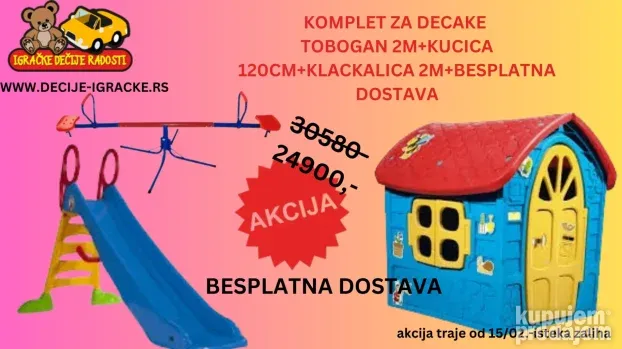 Komplet tobogan kuca klackalica Bespaltna dostava