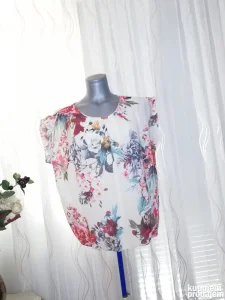 bež cvetna bluza GUIIESMA vel.L-XL