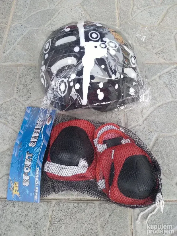 Set štitnici i kaciga za decu(rozi,plavi, crveni i crni)