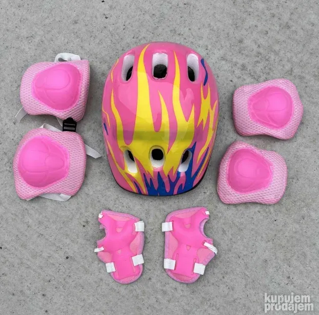 Set štitnici i kaciga za decu(rozi,plavi, crveni i crni)