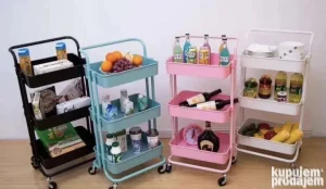 Metalna pokretna polica na 3 nivoa