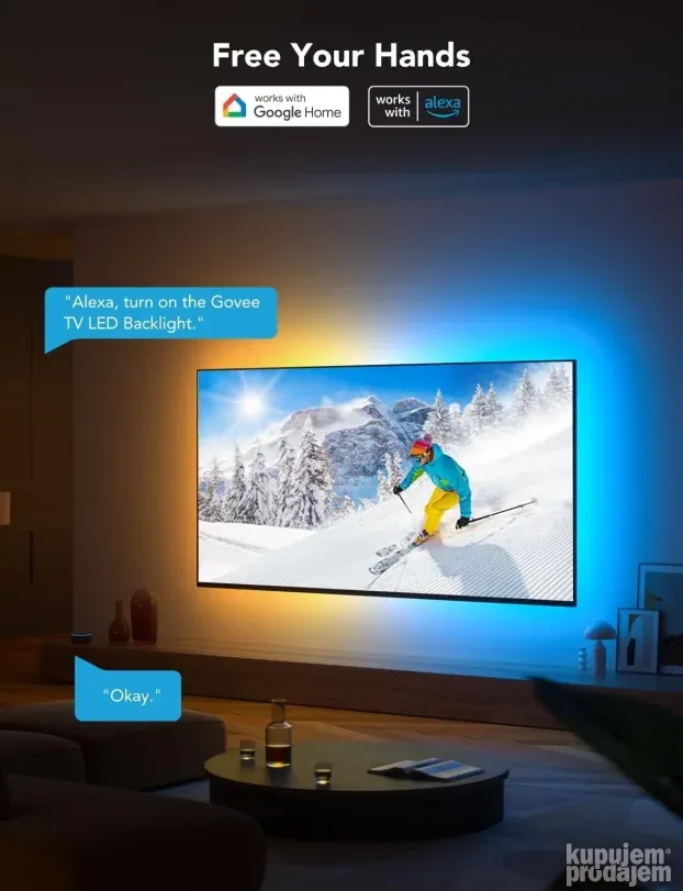 Govee Gumirane RGBIC 3.8m LED trake za pozadinsko osvetljenj