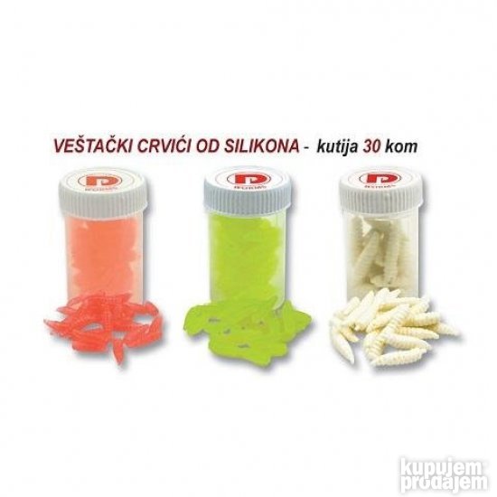 Veštački crvići od silkona 30 komada NARANDZASTI