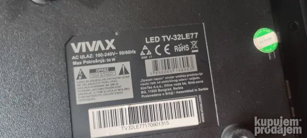 tv vivax led tv-32le77 pokvaren