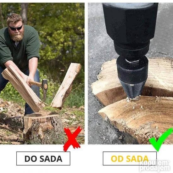 Stepenasta burgija svrdlo za cepanje drva