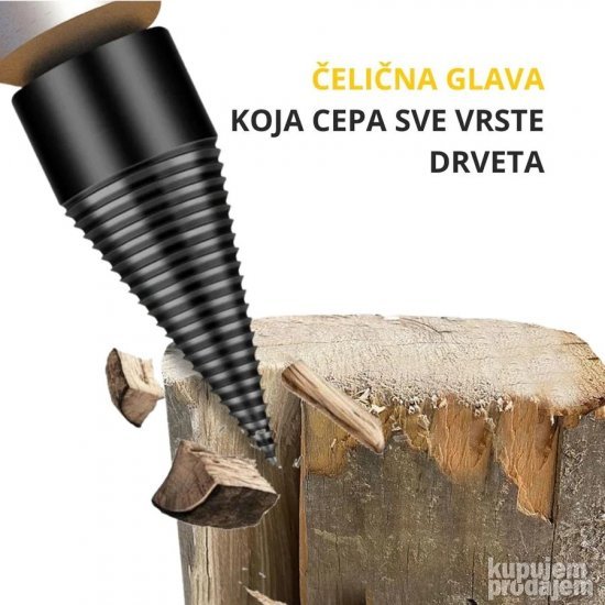 Stepenasta burgija svrdlo za cepanje drva