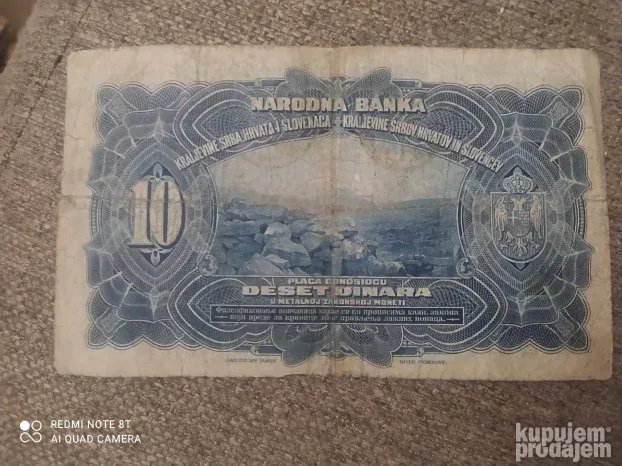 Novcanica 10 dinara 1920 - Amerikanka - Kraljevina SHS