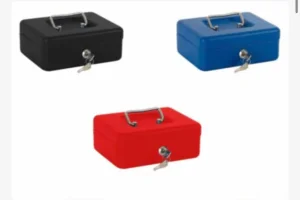 Sef Kasa za Novac 300x230x100mm Sa 2 Ključa Plava