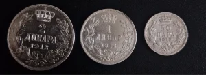 2, 1 dinar i 50 para 1912 Srebro