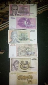 novcanice yugoslavija tri vrste