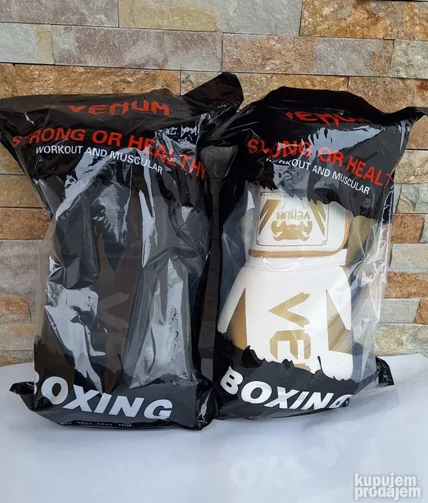 Rukavice za boks - Bokserske rukavice BELE VENUM 10-12-14oz